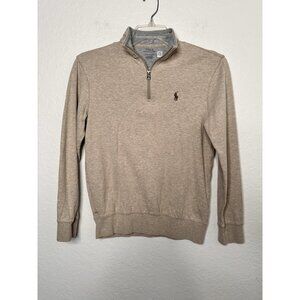 Polo Ralph Lauren 1/2 zip Men's Beige Sweatshirt Size XS Logo Embroidered